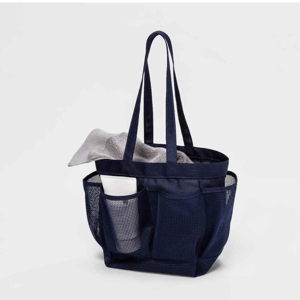 Room Essentials Mesh Shower Caddy -Dark Blue - Picture 2 of 3